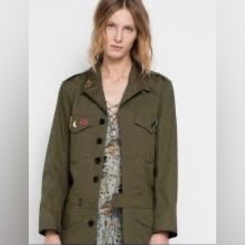 ZADIG & VOLTAIRE Olive green KALENA military style jacket size S.